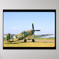 British Spitfire, Rear Quarter View_WWII Planes