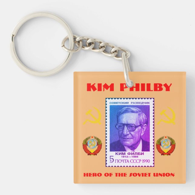 British Spy Kim Philby, Hero of the Soviet Union Key Ring (Front)