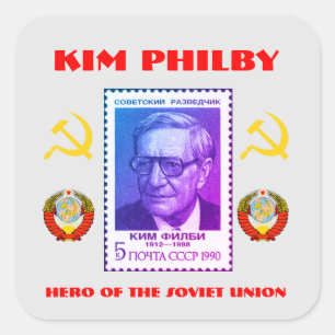 British Spy Kim Philby, Hero of the Soviet Union Square Sticker