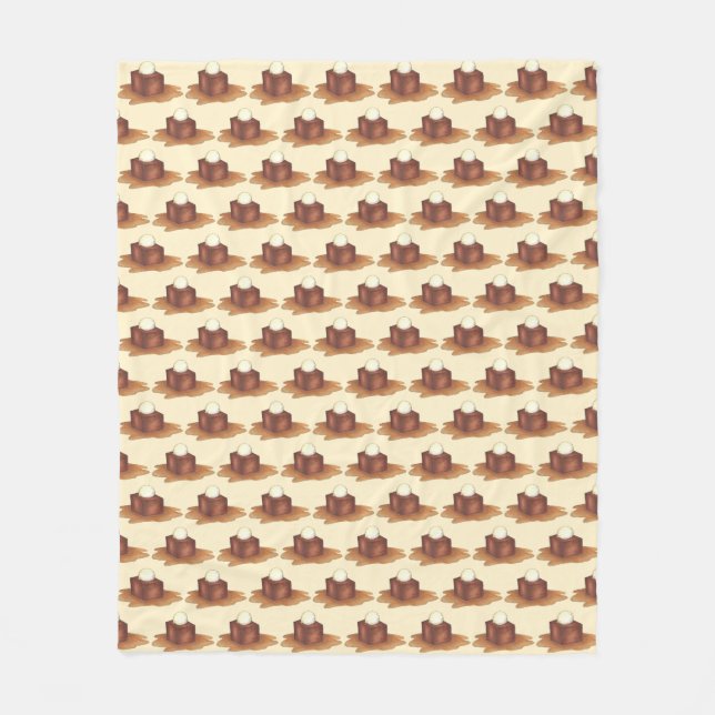 British Sticky Toffee Pudding English Dessert Fleece Blanket (Front)