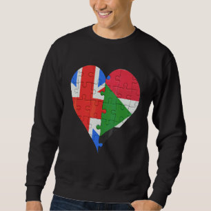 British Sudanese Flag Heart Sweatshirt