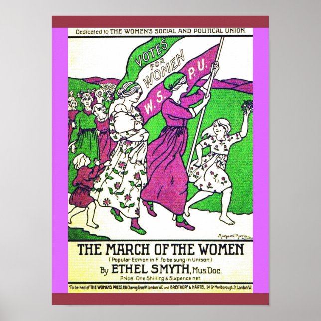British Suffragettes Colourful March Women & Girls Poster (Front)