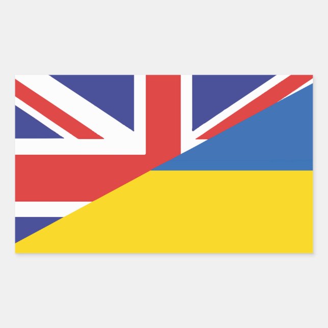 British support towards Ukraine Sherpa Blanket Rectangular Sticker (Front)