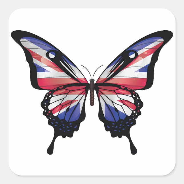 British Swallowtail Butterfly Flag Sticker (Front)