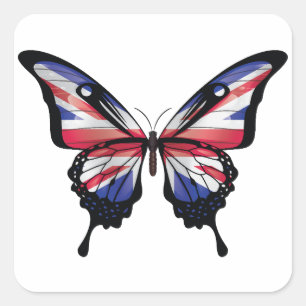 British Swallowtail Butterfly Flag Sticker
