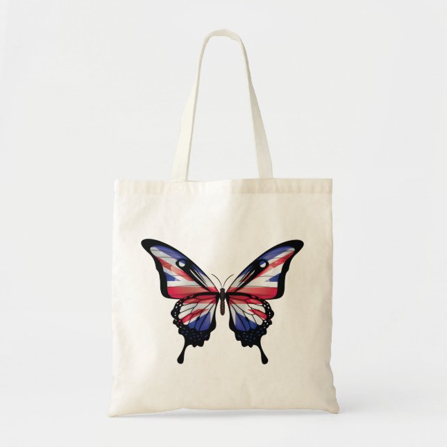 British Swallowtail Butterfly Flag Sticker Tote Bag (Front)