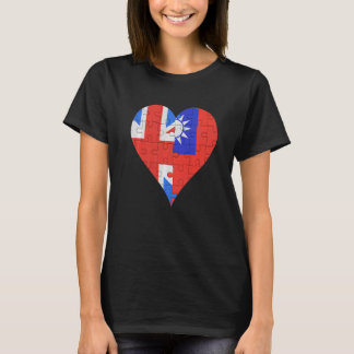 British Taiwanese Flag Heart T-Shirt