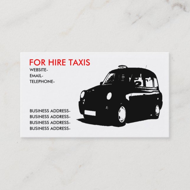 British Taxi Business Card (Front)