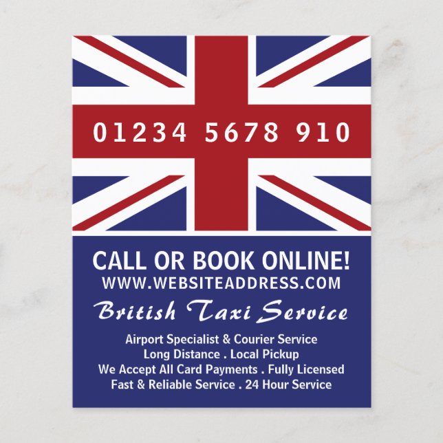 British Taxi Firm Flag with Price List Flyer (Front)