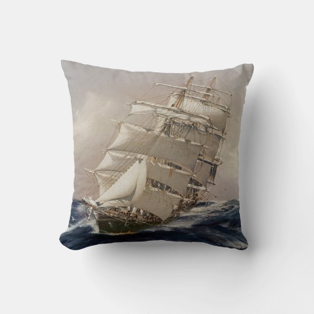 British Tea Clipper Thermopylae Cushion (Front)