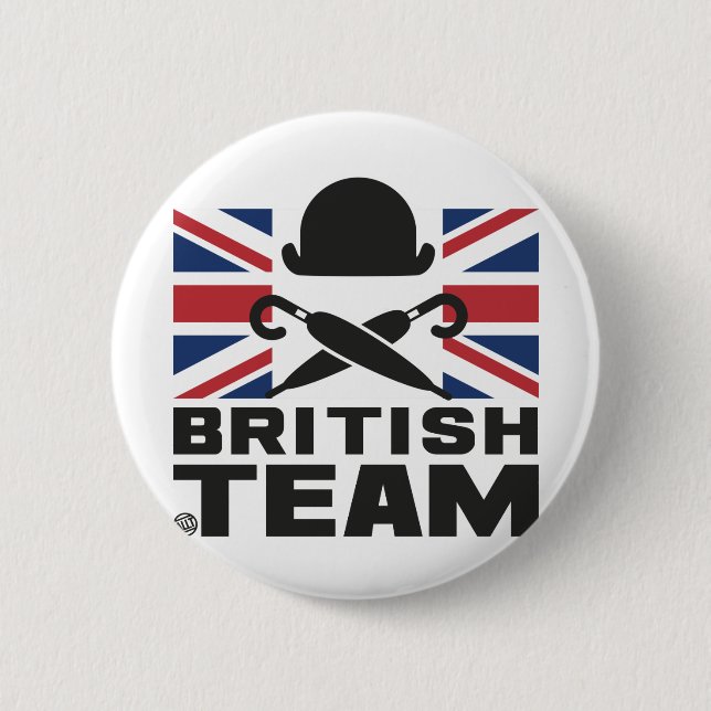 BRITISH TEAM 2 6 CM ROUND BADGE (Front)