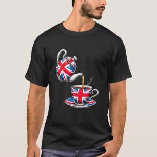 British Teapot & Teacup UK Patriotic Union Jack T-Shirt