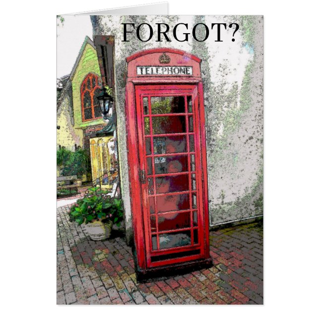 British Telephone Booth, add text (Front)