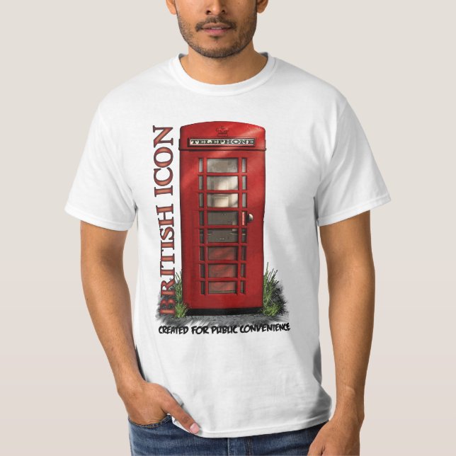 British Telephone Box Funny T-Shirt (Front)