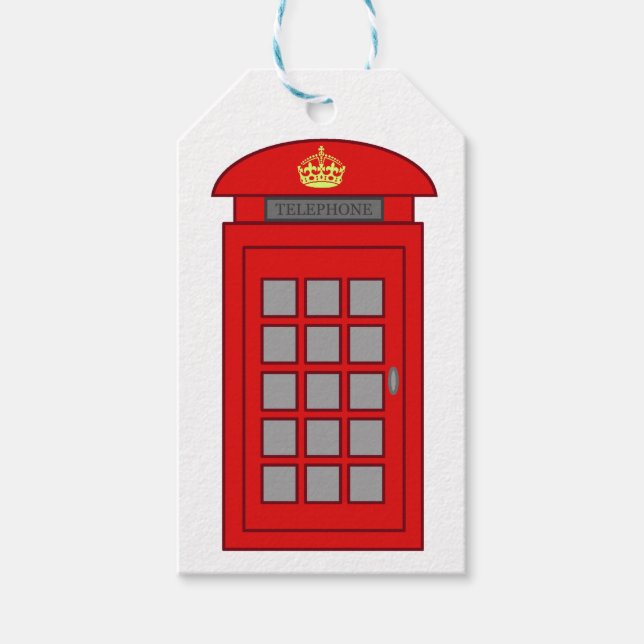 British Telephone Box Gift Tags (Front)
