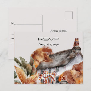 British Thatched Cottage RSVP Postcard