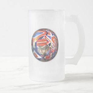 British Tourism Frosted Glass Beer Mug