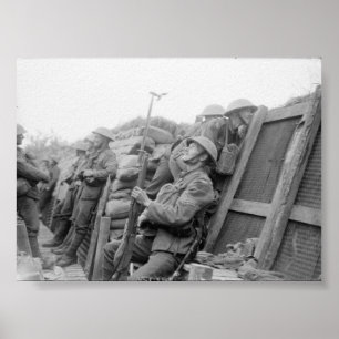British Troops in Trenches Poster