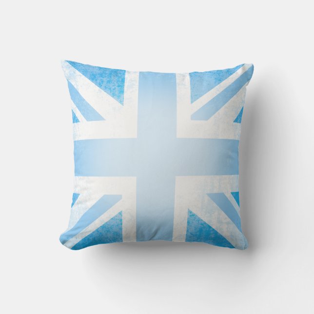 British UK flag baby blue pillow (Front)