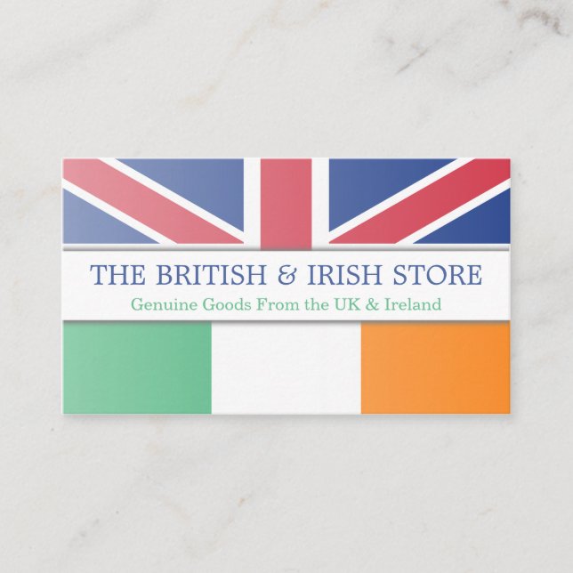 British UK & Irish Flag Customisable Business Card (Front)