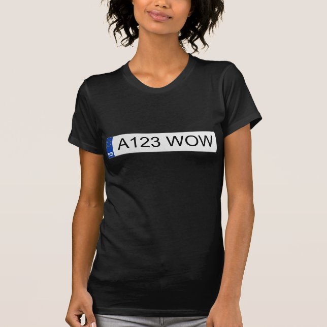 British (UK) Number Plates T-Shirt (Front)