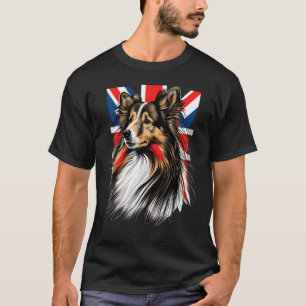 British UK Sheltie on Great Britain Shetland Sheep T-Shirt