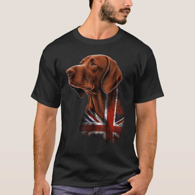 British UK Vizsla on Great Britain Vizsla T-Shirt (Front)