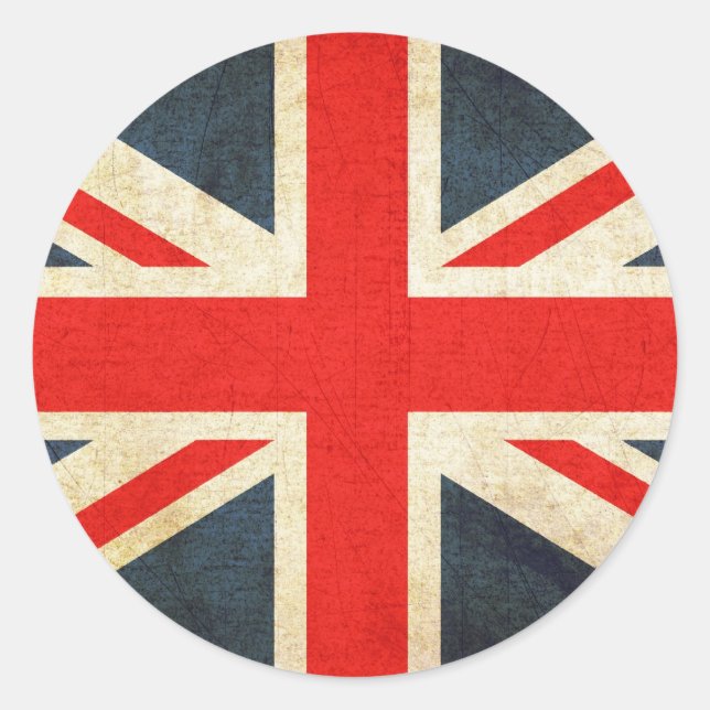 British Union Flag Classic Round Sticker (Front)