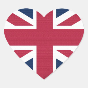 British Union Flag Union Jack Patriotic Design Heart Sticker