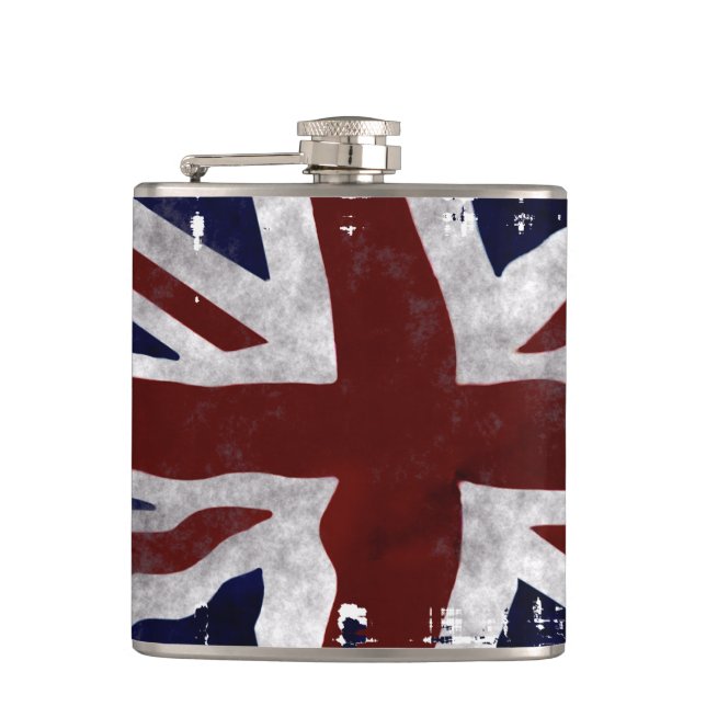British Union Flag Union Jack Patriotic Design Hip Flask (Front)