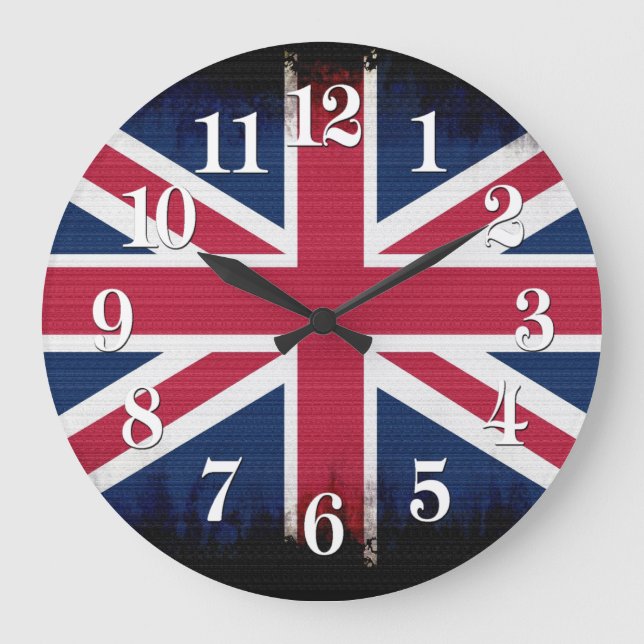 British Union Flag Union Jack Patriotic Design Large Clock (Front)