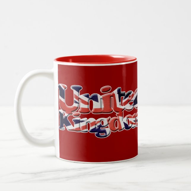 British Union Flag Union Jack Patriotic Design Two-Tone Coffee Mug (Left)