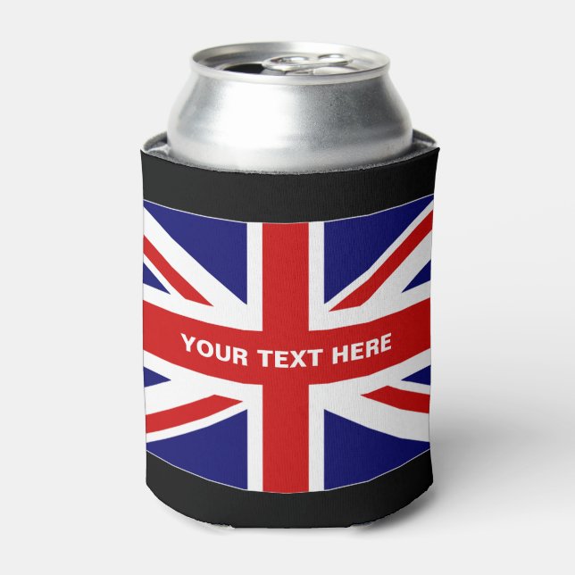 British Union Jack flag can coolers | Personalise (Can Front)