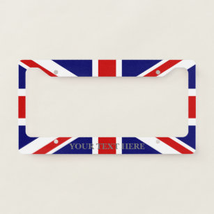 British Union Jack flag car license plate frame