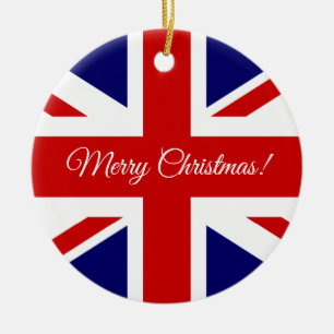 British Union Jack flag Christmas tree ornament