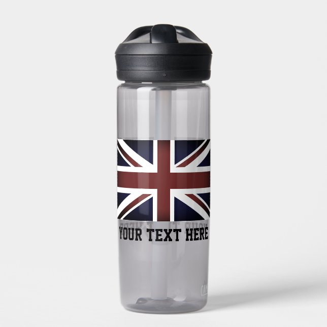 British Union Jack flag custom drink water bottle (Front)
