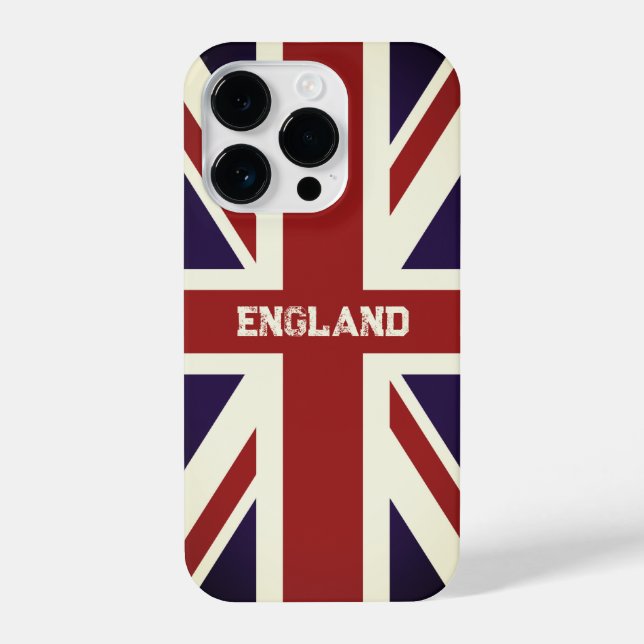 British Union Jack flag custom iPhone 14 pro case (Back)