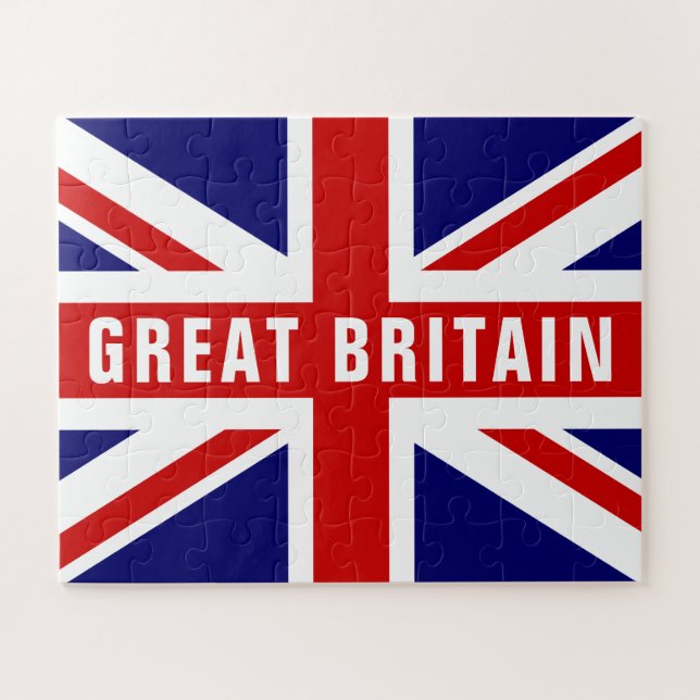 British Union Jack flag custom puzzle in gift box (Horizontal)