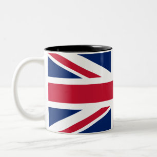 British Union Jack Flag Design Two-Tone Coffee Mug