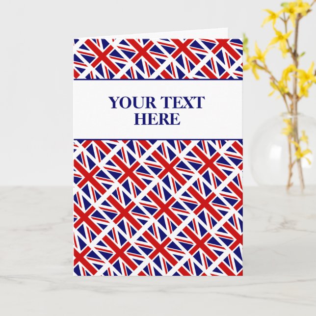 British Union Jack flag English pride greeting Card (Yellow Flower)