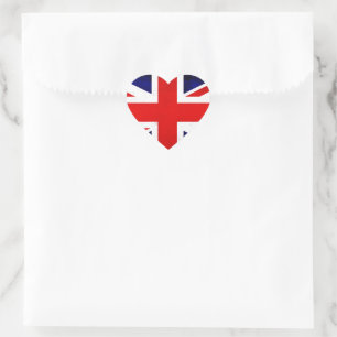 British Union Jack Flag Heart Sticker