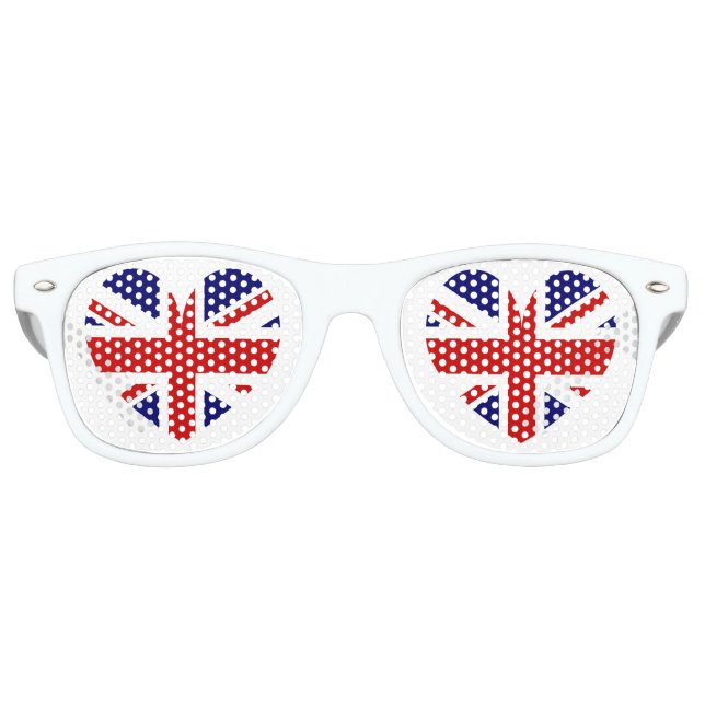 British Union Jack flag heart symbol party shades (Front)