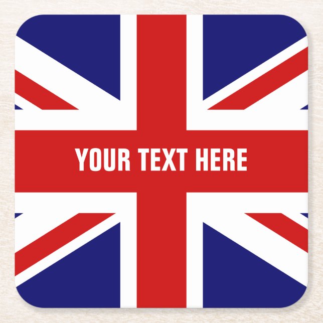 British Union Jack flag paper drink coasters (Front)
