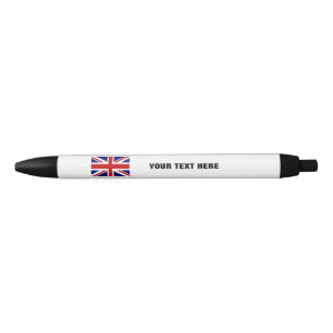 British Union Jack flag pen with custom promo text