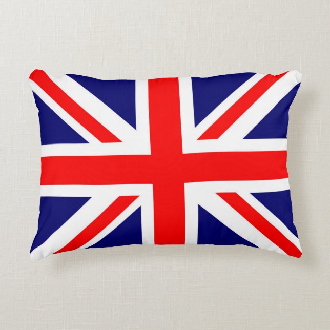 British Union Jack Flag Pillow, UK Home, Britain Decorative Cushion (Front)