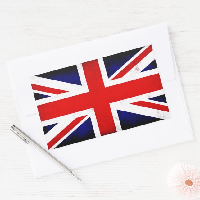 British Union Jack Flag Rectangular Sticker (Envelope)