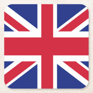 British Union Jack Flag Square Paper Coaster