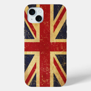 British Union Jack Flag Vintage iPhone 15 Mini Case