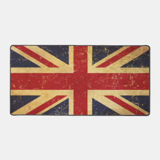 British Union Jack Flag Vintage Grunge Desk Mat