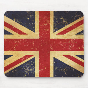 British Union Jack Flag Vintage Grunge Mouse Mat
